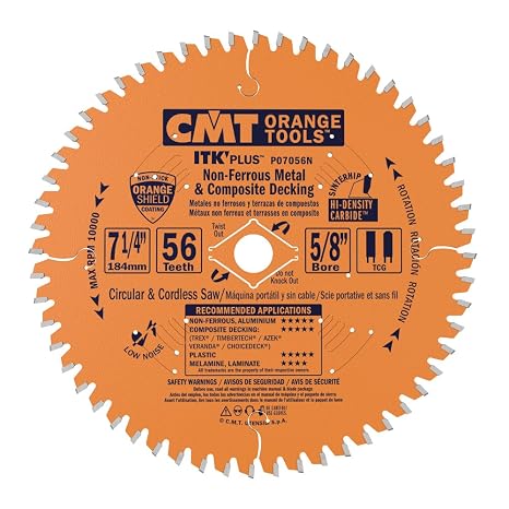 CMT DISCO PARA METALES NO FERROSOS (ALUMINIO) 7-1/4" Z56 P-7056N